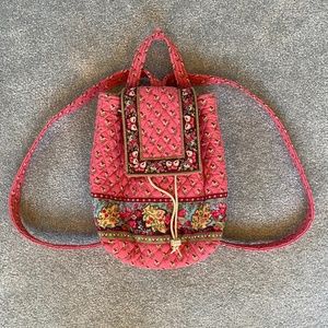 Vera Bradley Pink Pansy drawstring backpack